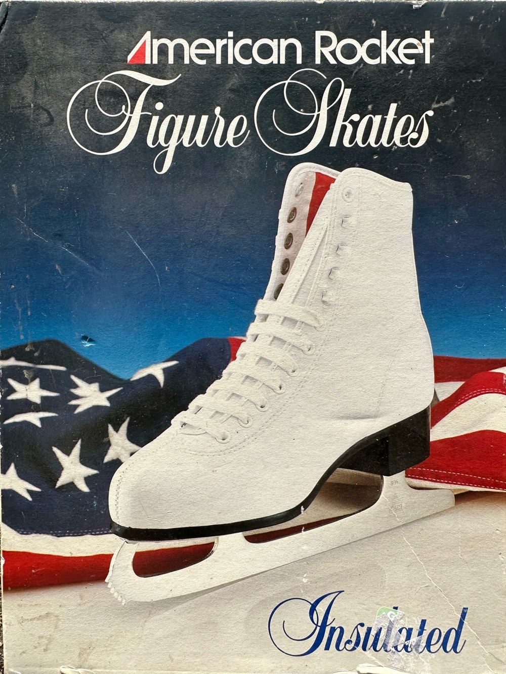 AMERICAN ROCKET FIGURE SKATES WOMENS SZ 6 WHITE TRICOT LINED STYLE 522 Ice Skate